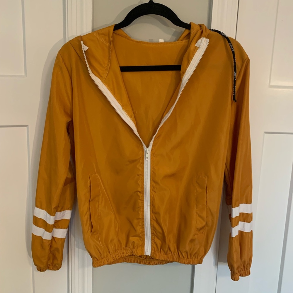 Retro yellow sports windbreaker